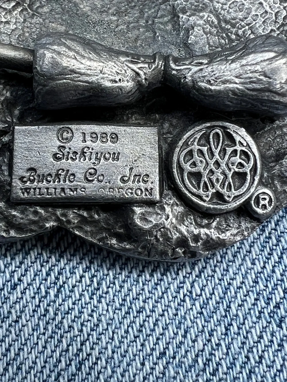 Vintage 80’s Harley-Davidson Silver Eagle Belt Buckle with Red Rose Accents
